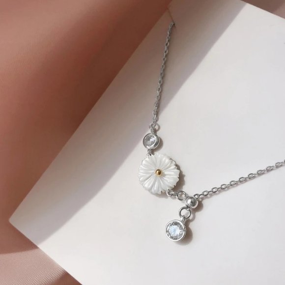 *NEW 925 Sterling Silver Shell Daisy Bracelet - Picture 6 of 8